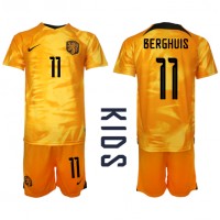 Maglie da calcio Olanda Steven Berghuis #11 Prima Maglia Bambino Mondiali 2022 Manica Corta (+ Pantaloni corti)